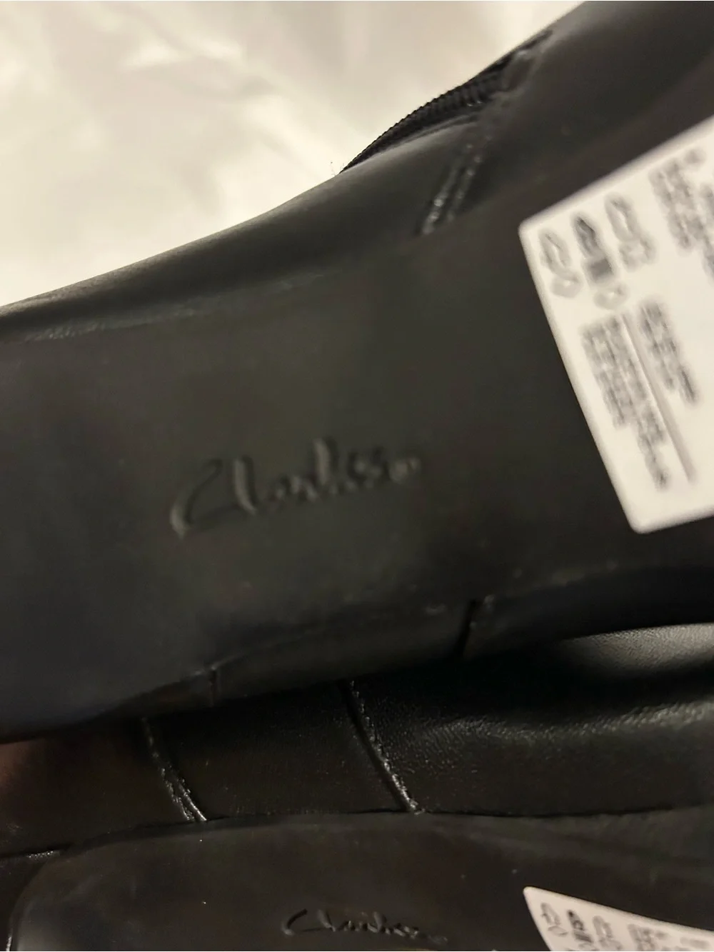 Clarks Black Leather Ankle Boot with Side Elastic Panel